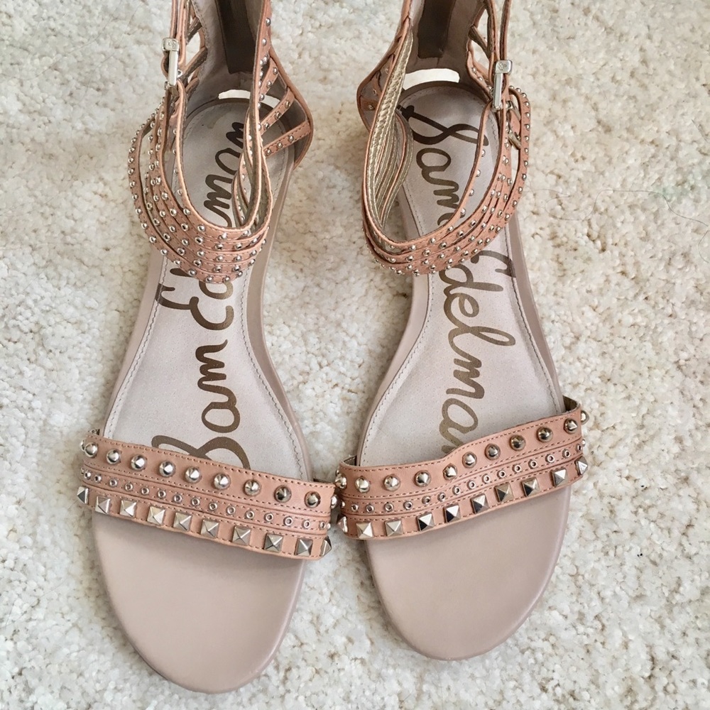 Worn once. Sam Edelman nude studded sandals.